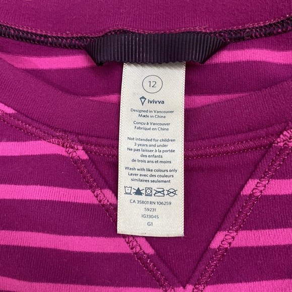Ivivva By lululemon athletica Long Sleeve Shirt with Thumbholes, Fuchsia - Picture 3 of 6